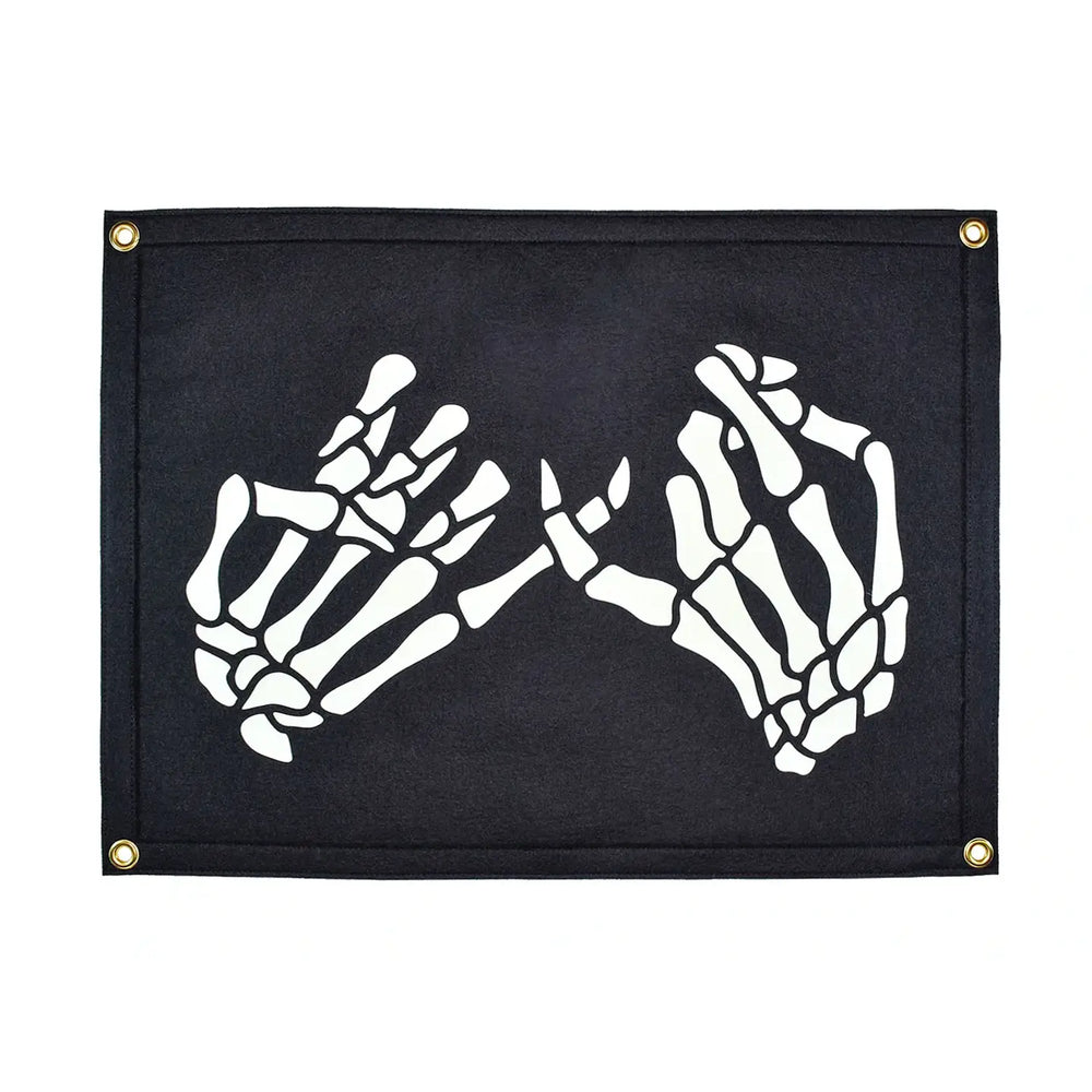 Skeleton Pinky Swear Camp Flag