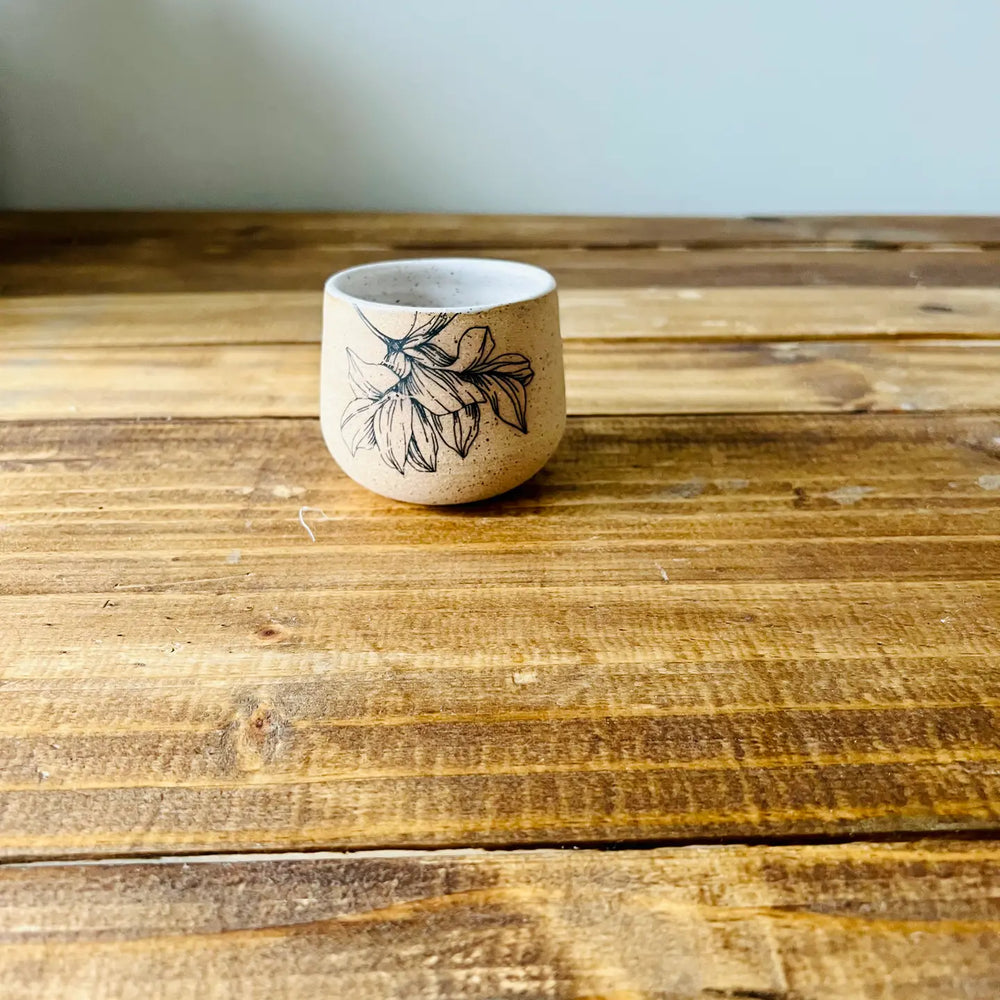 Handmade Ceramic Floral Coffee Cup