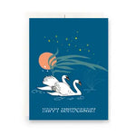 Swans Anniversary Greeting Card