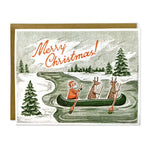 Christmas Canoe Greeting Card