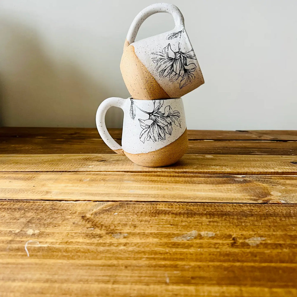 Handmade Ceramic Floral Coffee Mug