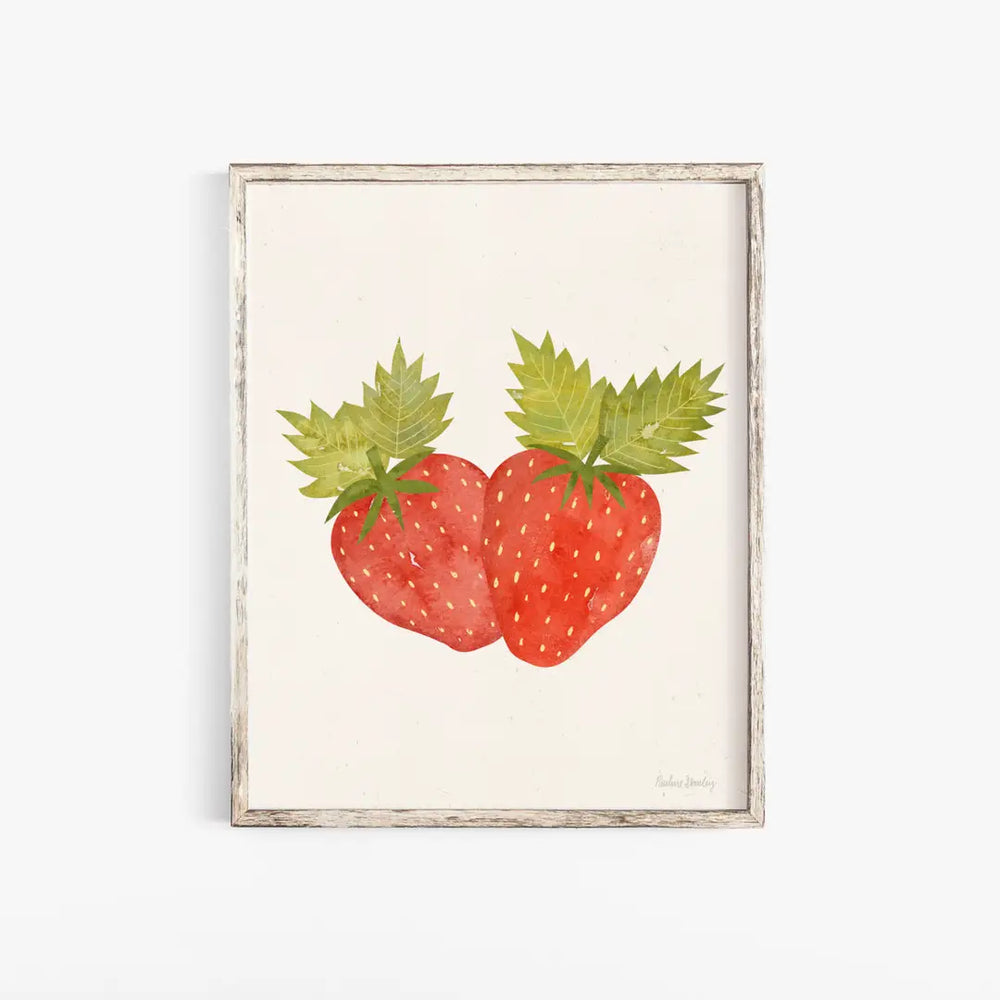 Strawberries Watercolor Print