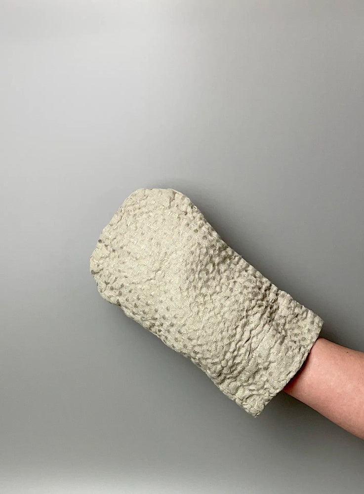 Waffle Linen Bath Mitt