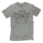 National Parks Map T-Shirt - Smoke Grey